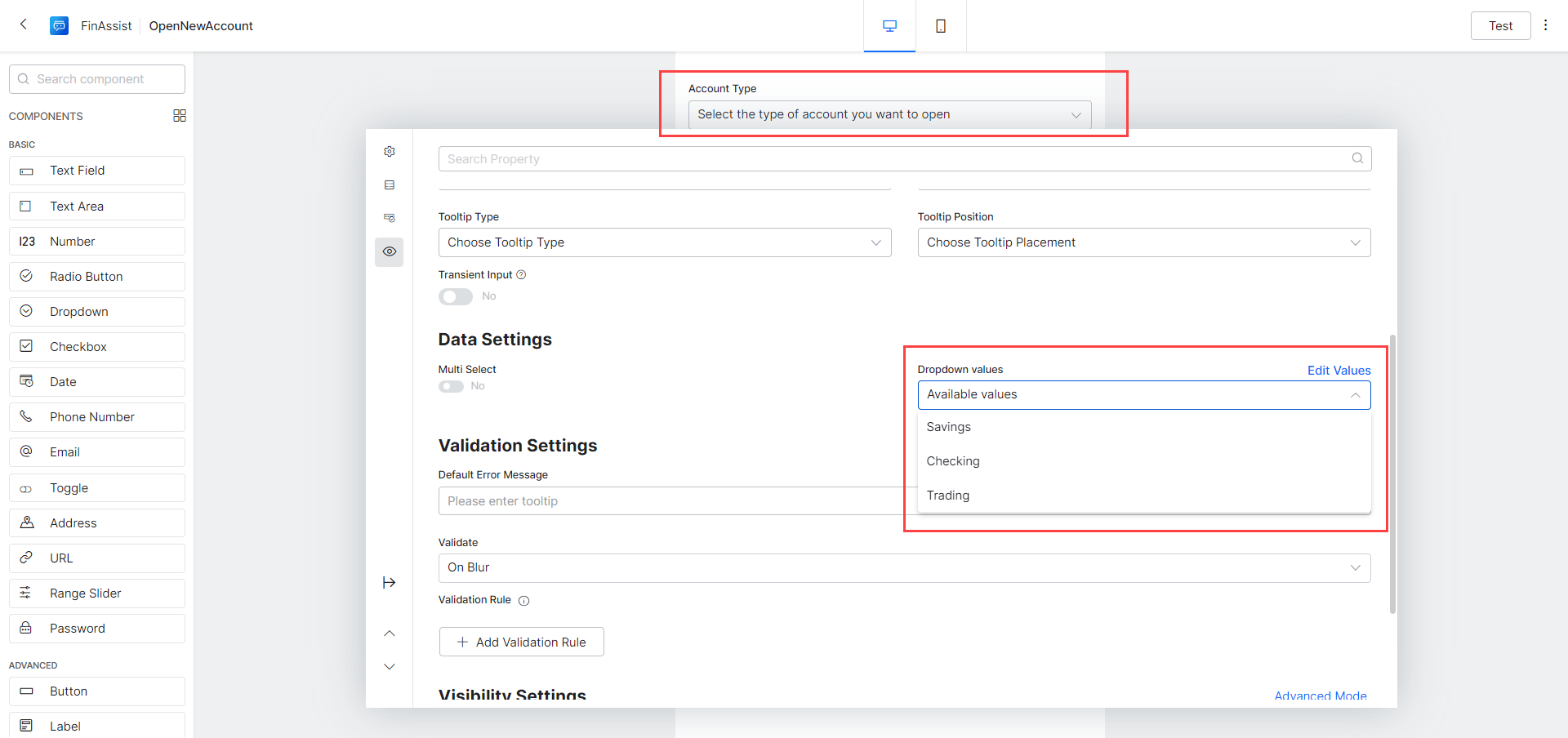 data settings add value
