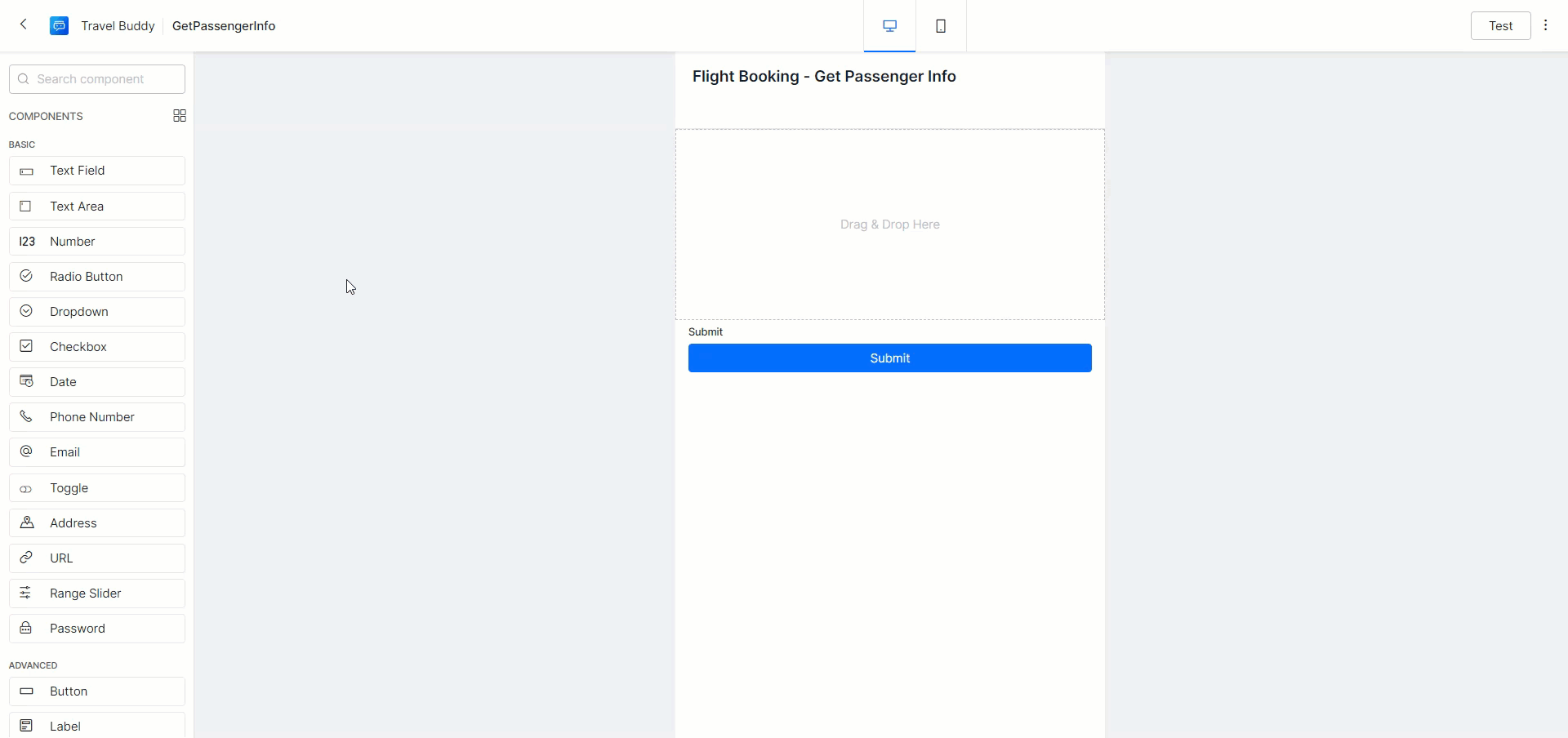 Drag and drop component