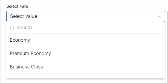 dropdown list