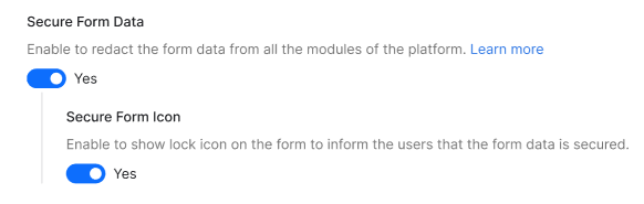 enable redact form data