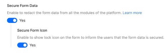 enable redact form data