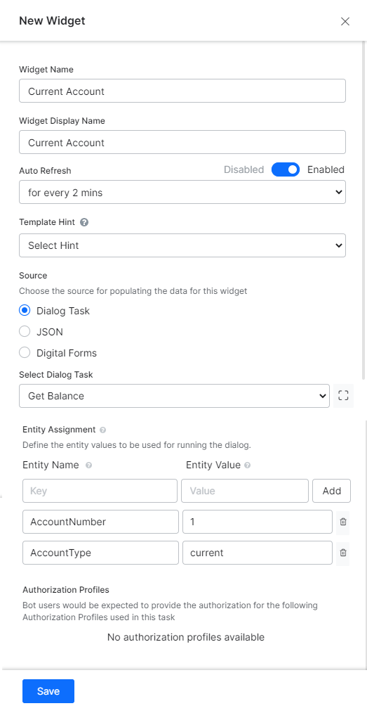 open dialog task