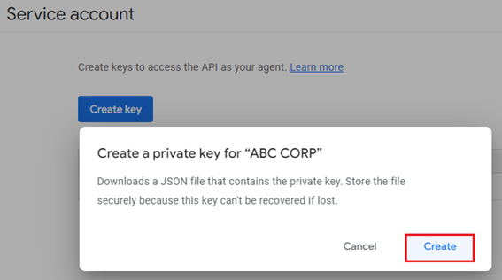 service account key