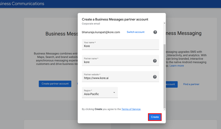 create business partner