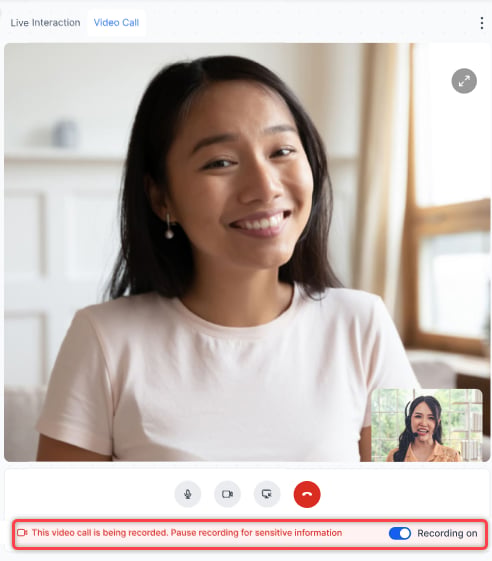 Pause Video Call Recording