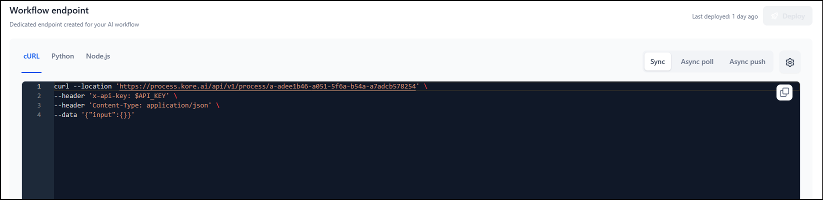 Workflow endpoints