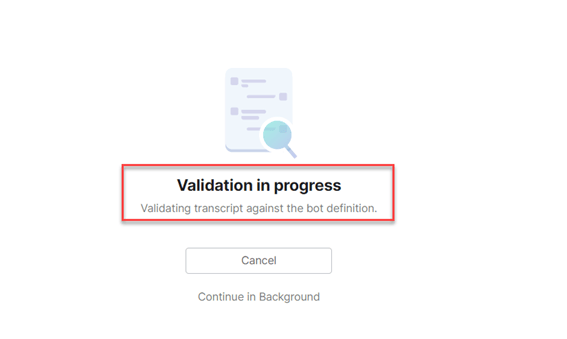 Validation in Progress