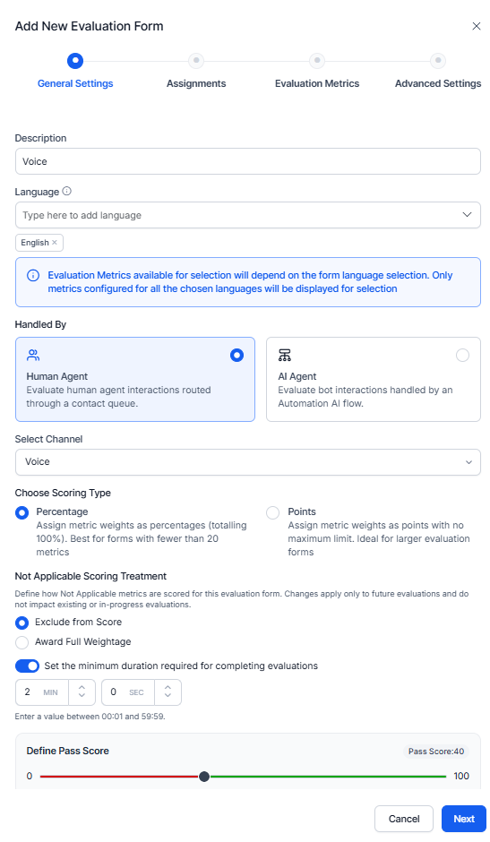 General Settings Configuration