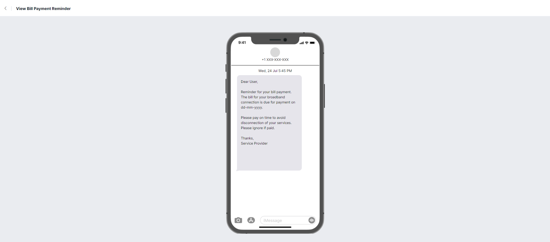 Preview Template Message