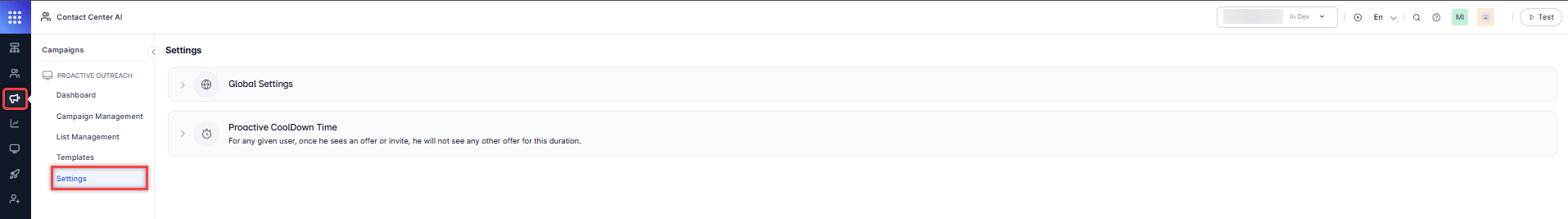 Settings Page
