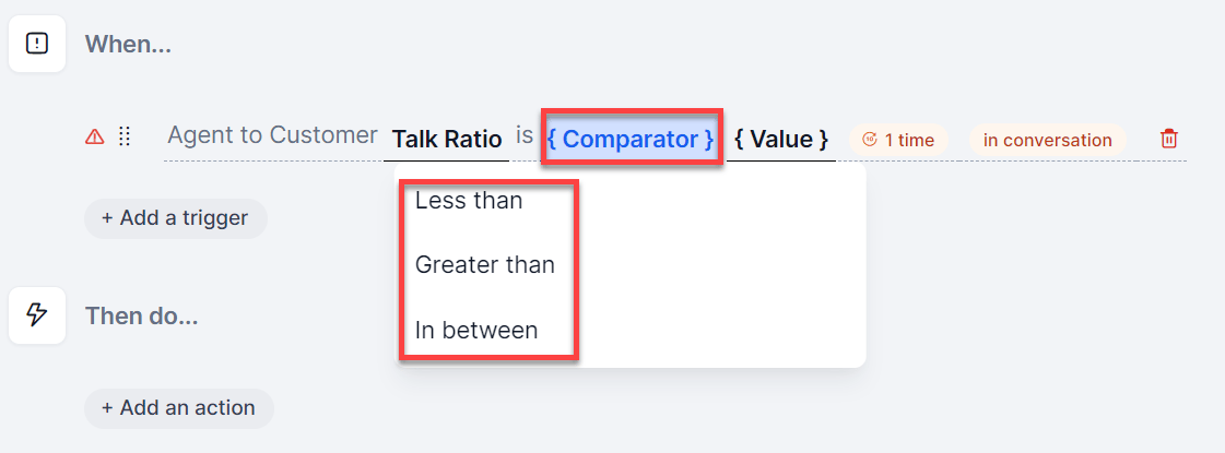Talk Ratio Comparator