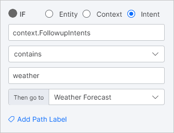 Select Follow-up intent