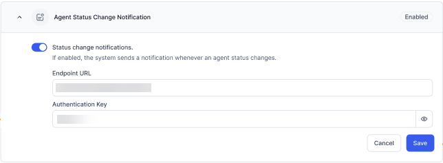 Agent Status Change Notification