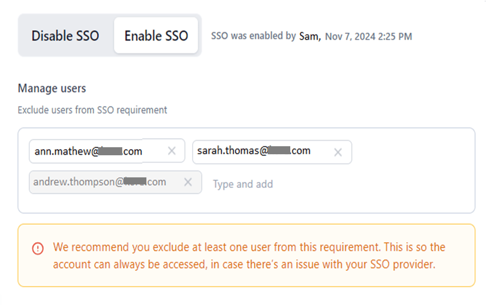 exclude multiple users