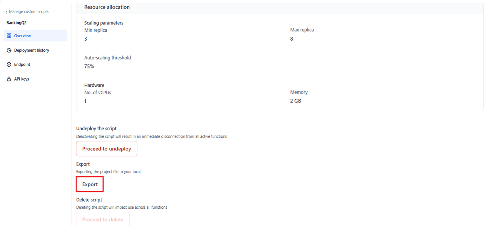 export script