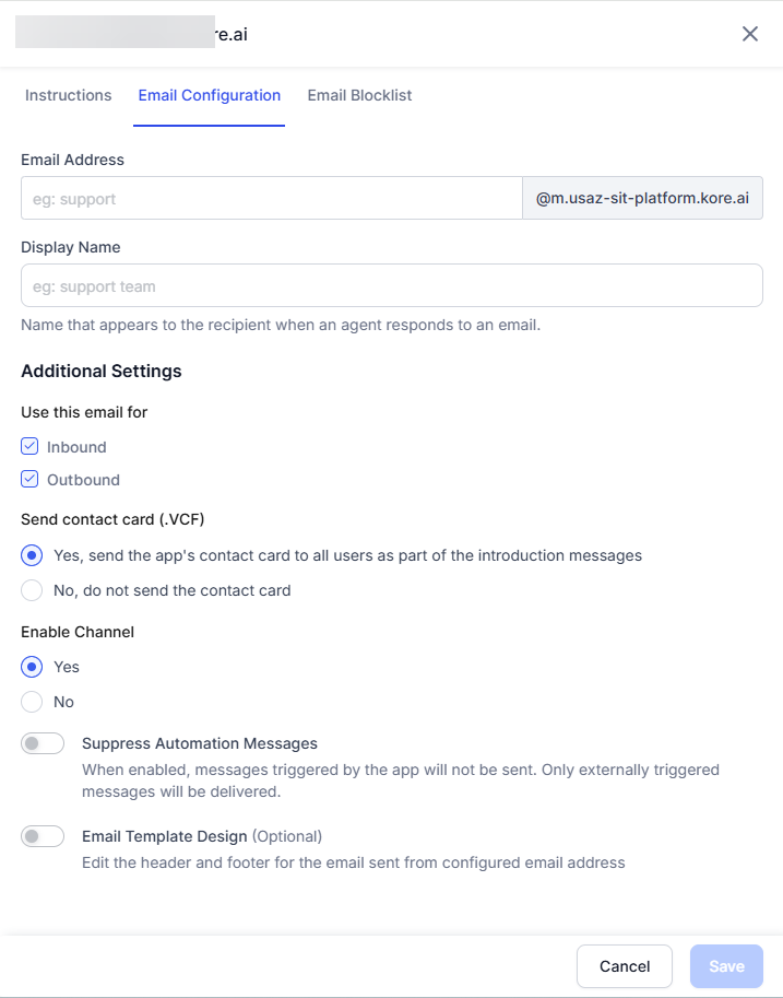 Email Configuration