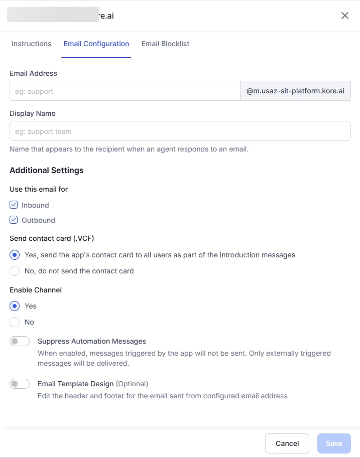 Email Configuration