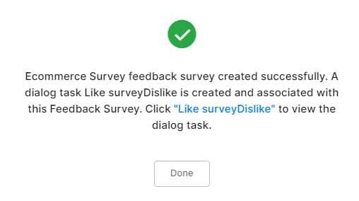 Feedback survey Successfully Created