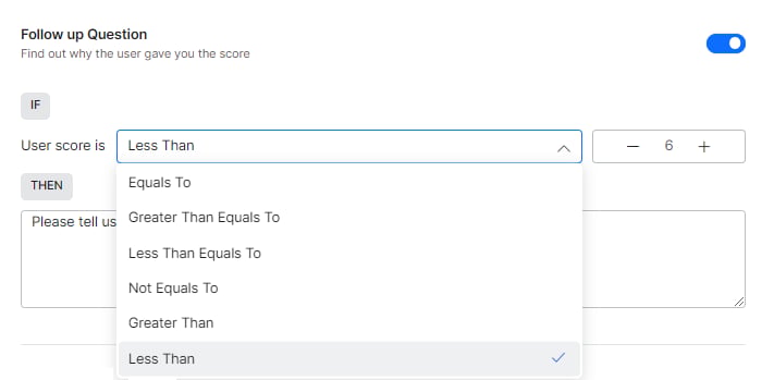 Follow-up question condition