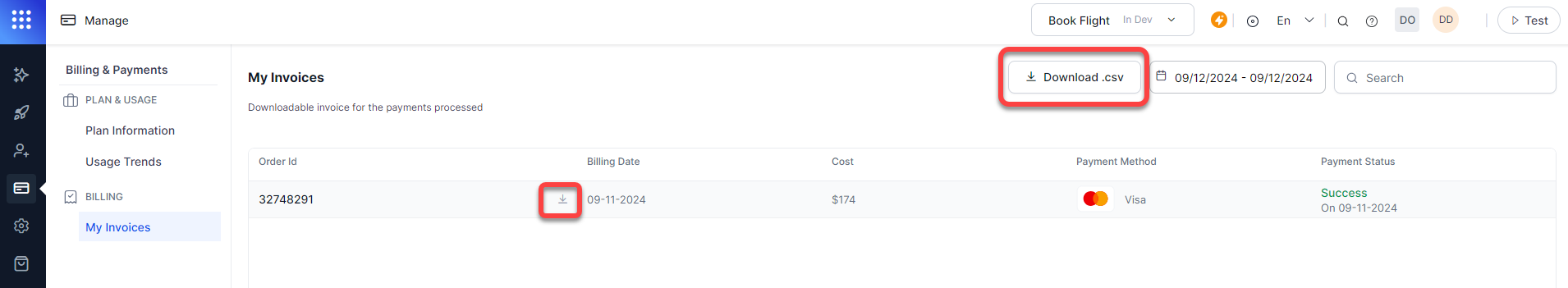 Invoices List