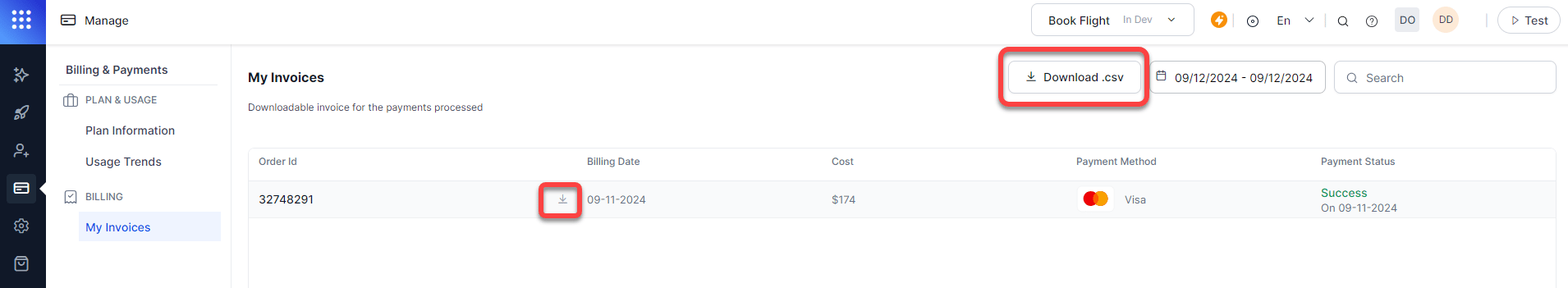 Invoices List