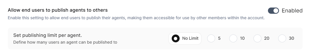 publishing configuration