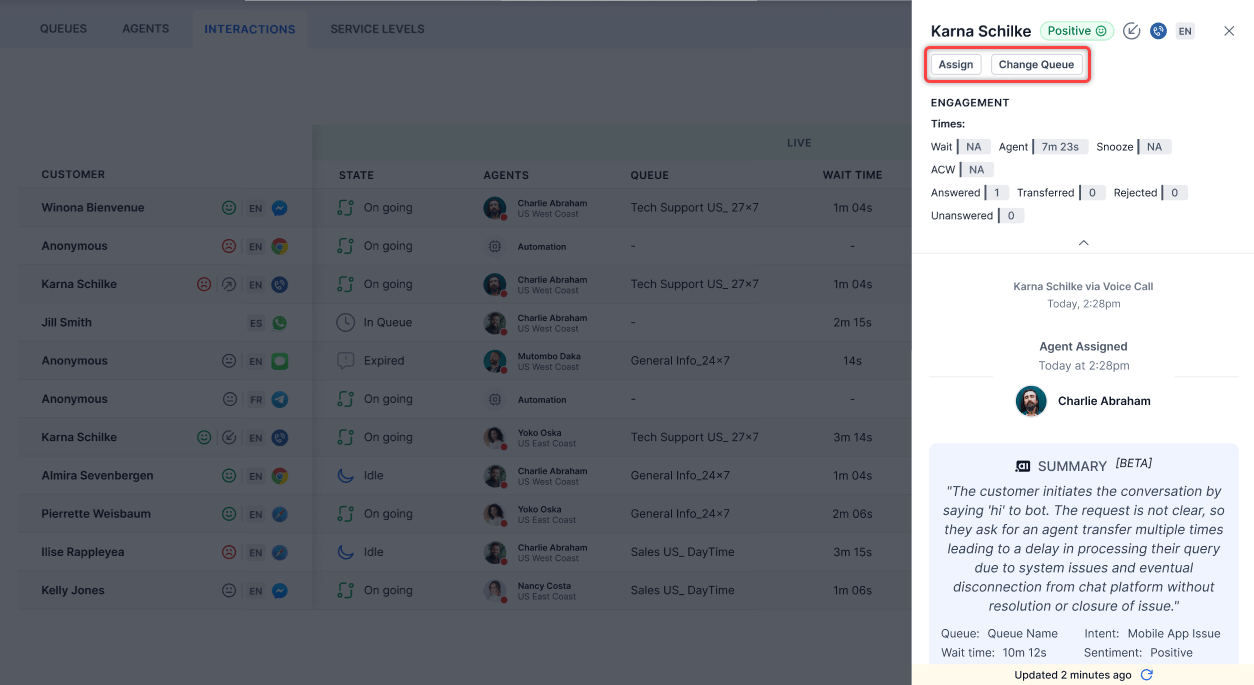 Manually Assign/Change Queue