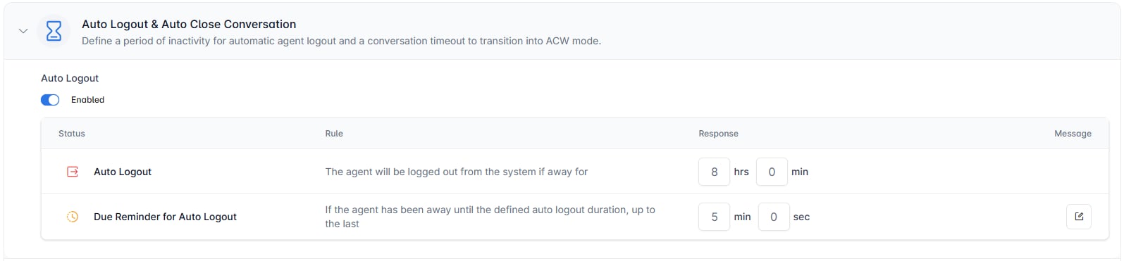 Configure Auto Logout