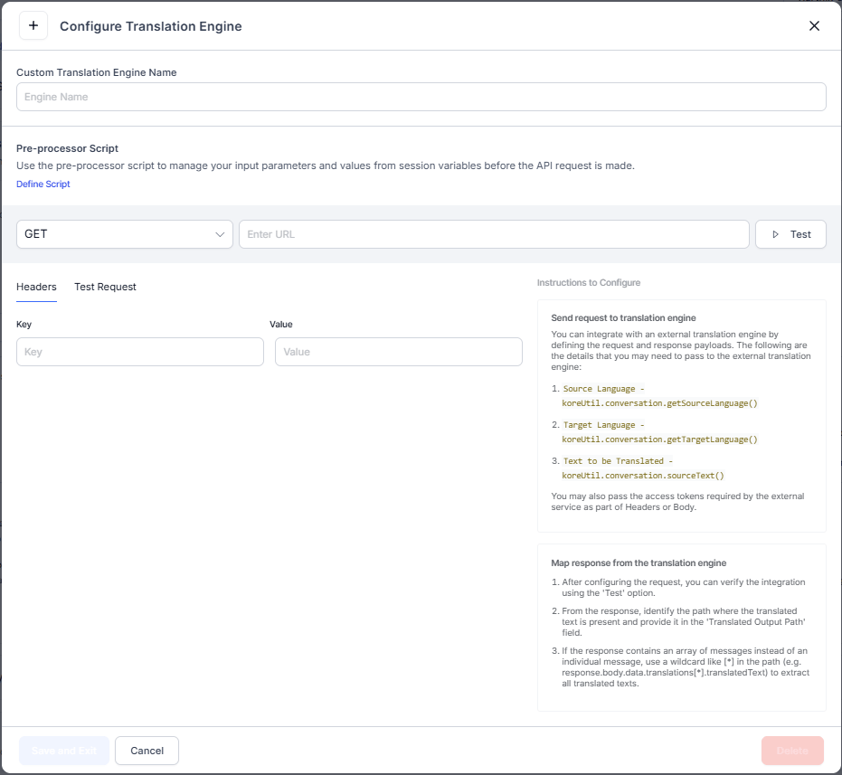 Define Request payload
