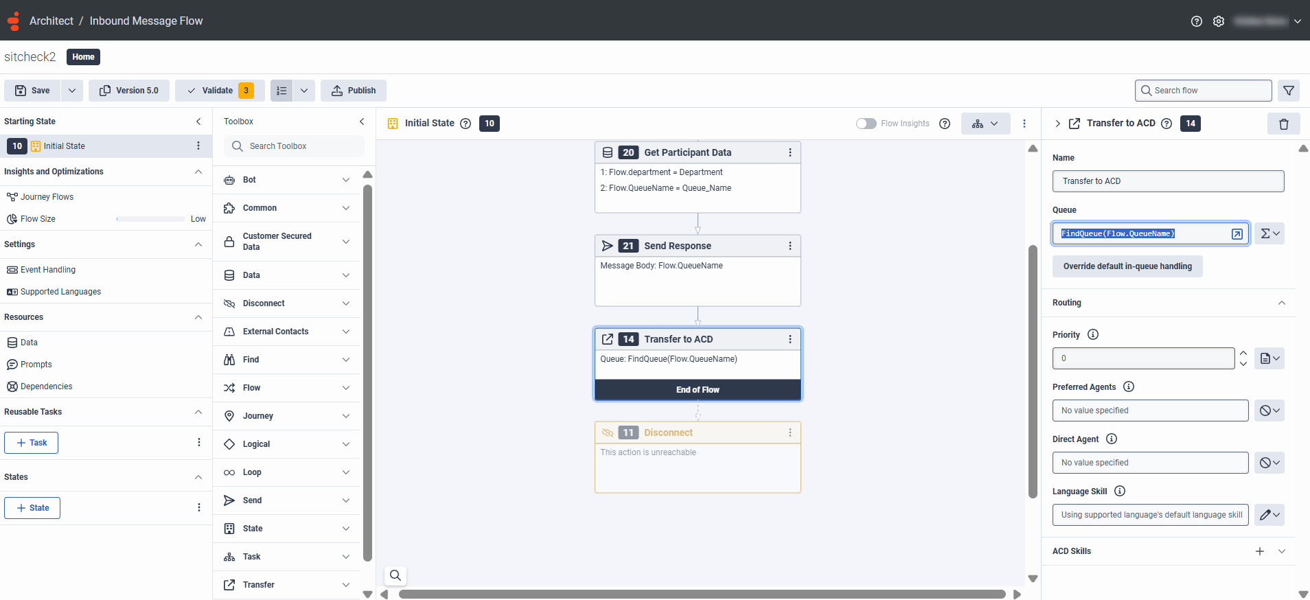Flow variable mapping