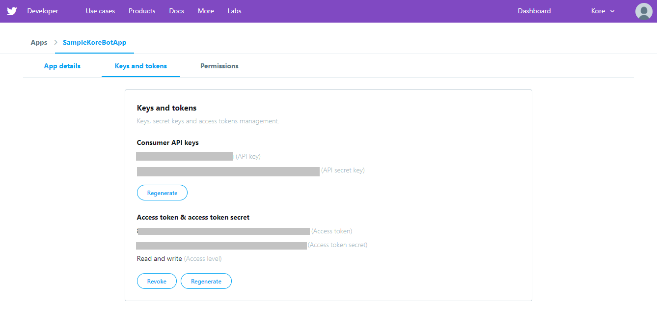Twitter access token