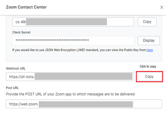 Zoom  Webhook URL