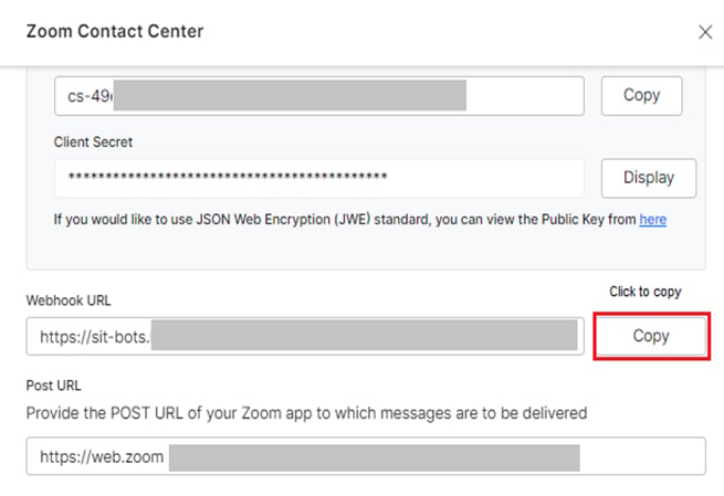 Zoom Webhook URL