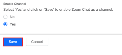 enable Zoom  channel