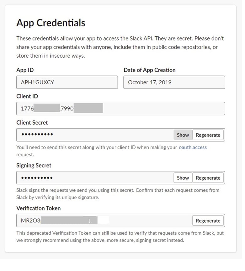 app credentials configuration
