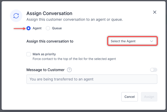 Assign/Change Queue (Bot-Led)