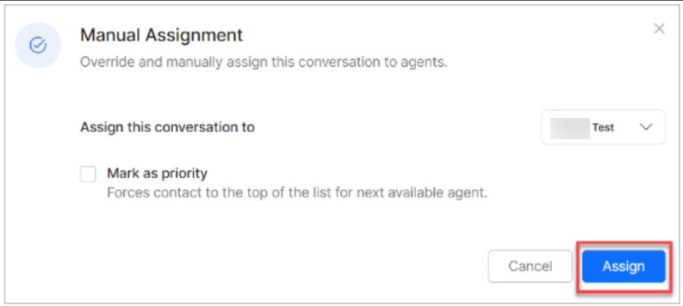 Assign to Agent