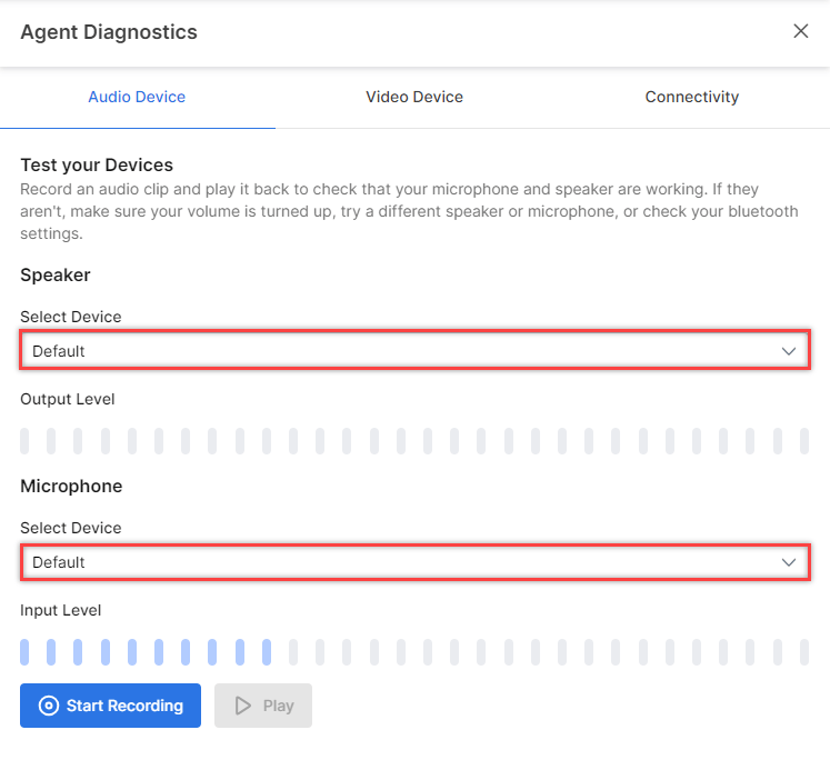 Audio Device Selection
