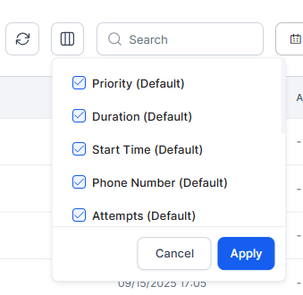 Latest Execution Column Selector
