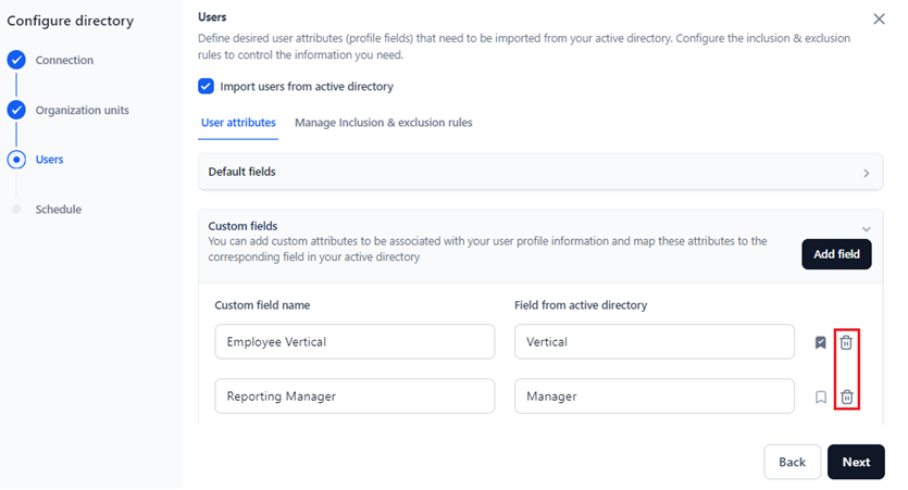 delete custom field