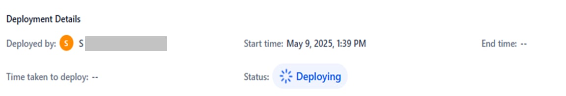 deploying status