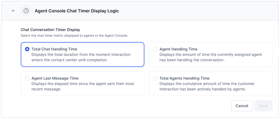 Chat Conversation Timer Display