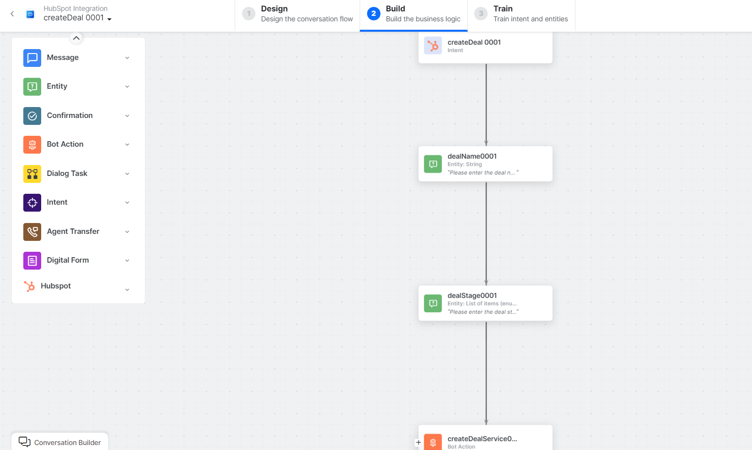 Create a Deal dialog task added
