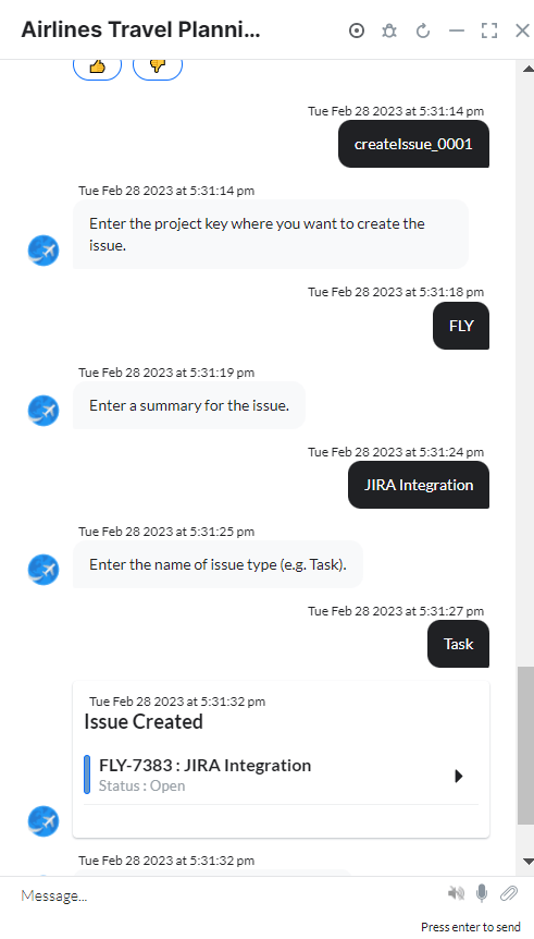 VA prompt to create issue