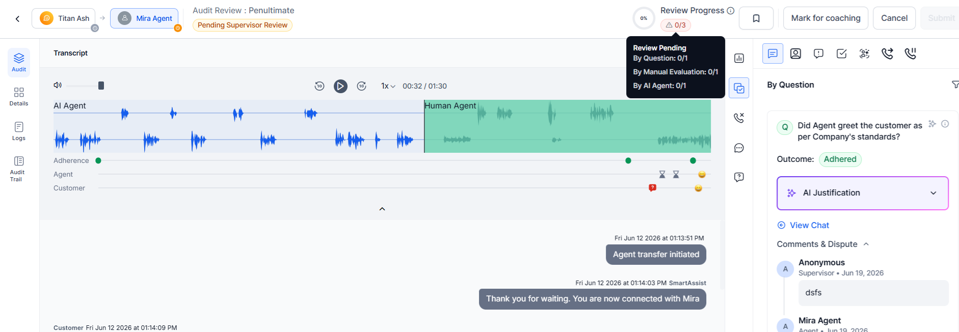 AI-Assisted Manual Audit Page
