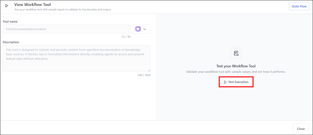 Test a Workflow tool