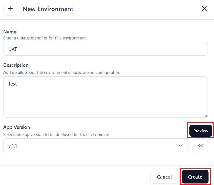 New environment fields New environment fields
