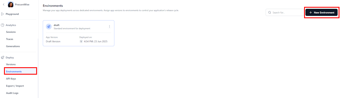 New environment New environment