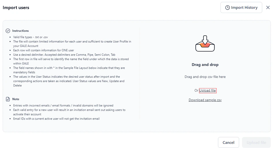 click upload file