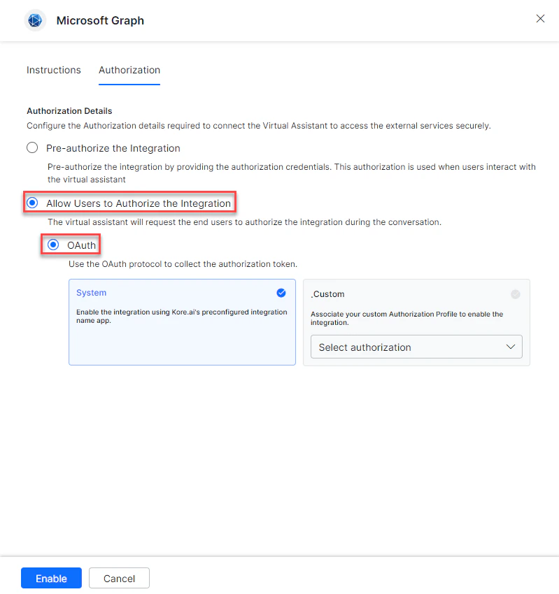 Auth type - OAuth